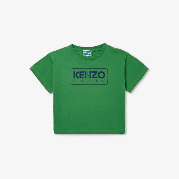 

Футболка из хлопкового джерси с логотипом 4–12 лет Kenzo, зеленый
