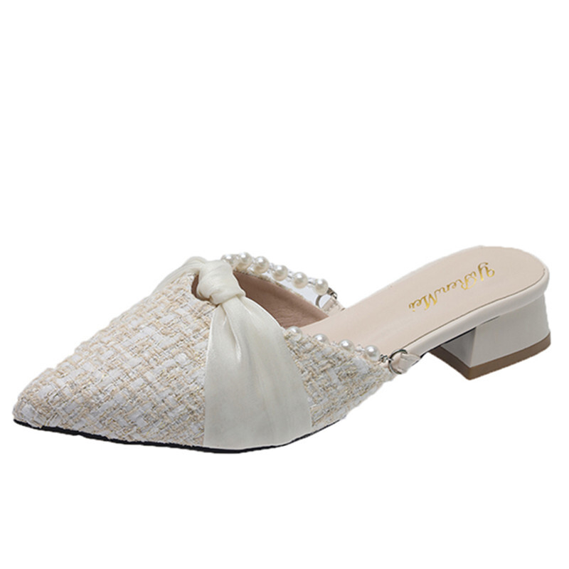 

Мюли женские с закрытым носком женские Miami, цвет Off-white leather style