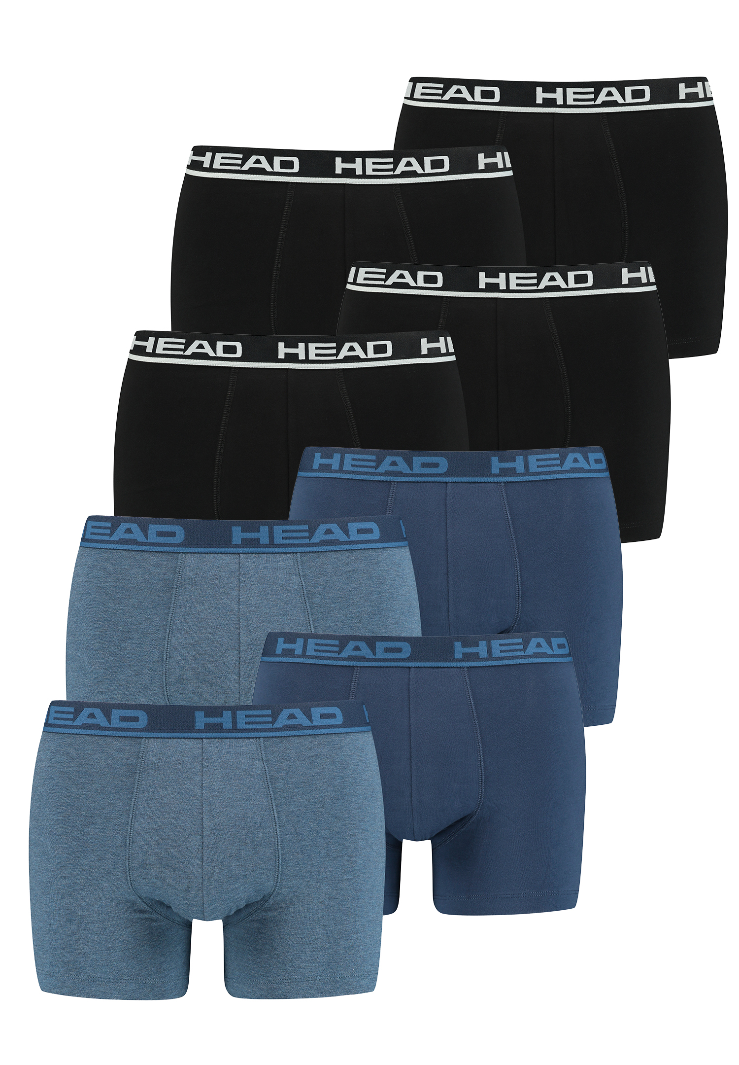 Боксеры HEAD Boxershorts Head Basic Boxer 8P, цвет Black/Blue Heaven