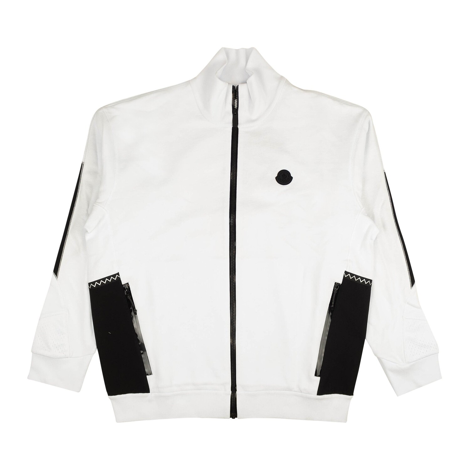 

Moncler Толстовка с капюшоном и нашивкой-логотипом на молнии, цвет Белый