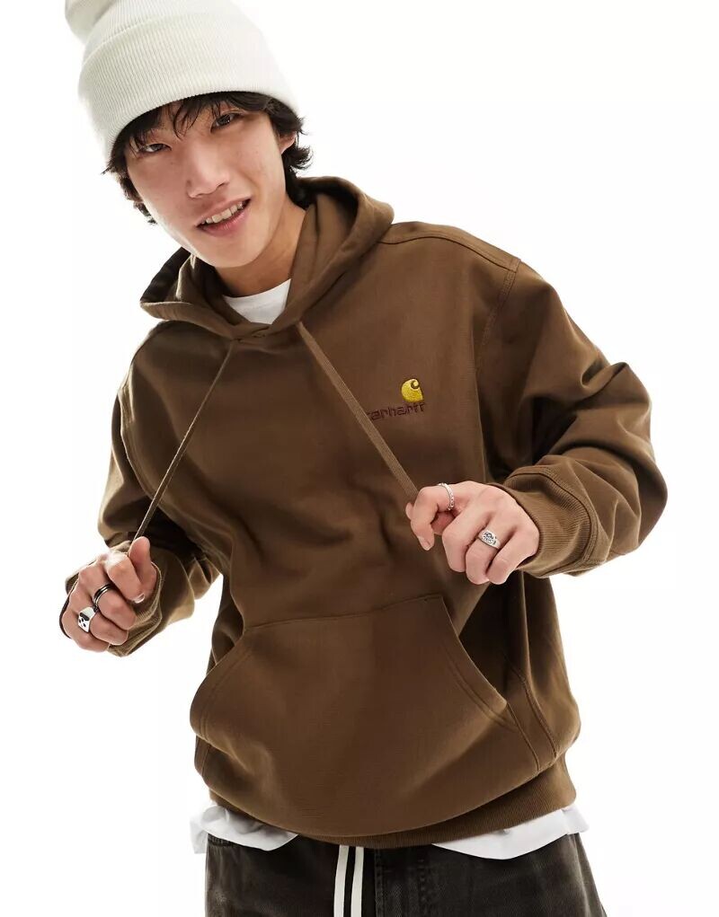 

Коричневая толстовка с надписью Carhartt WIP American