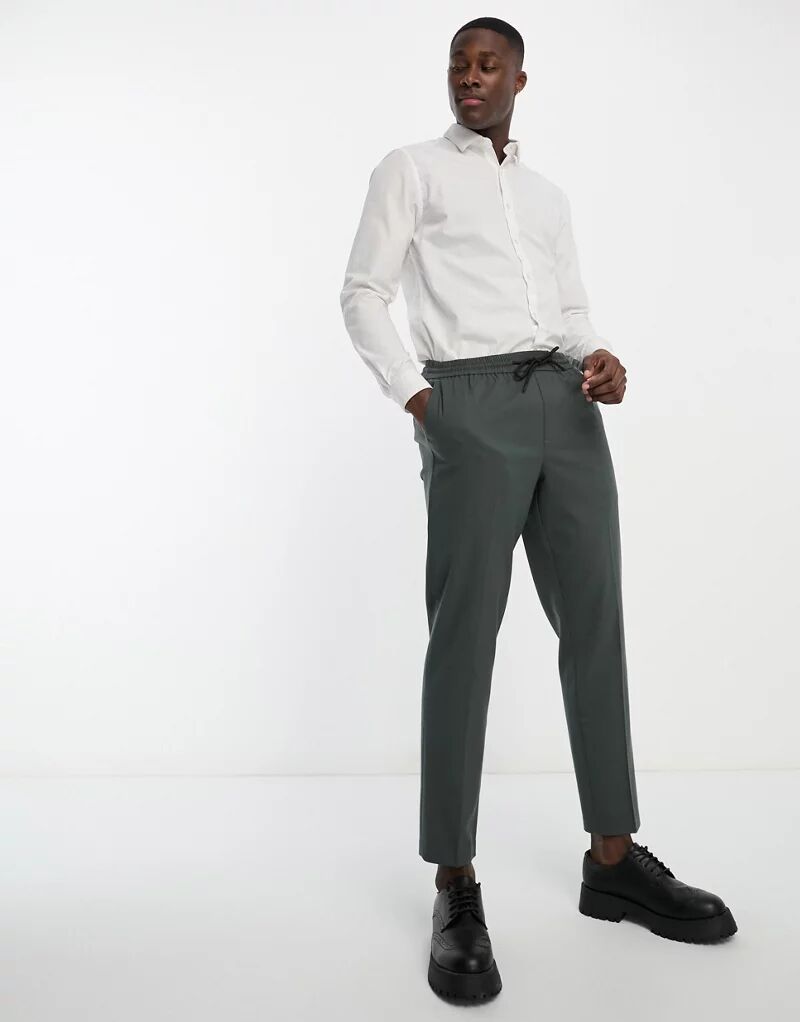 New Look – элегантные брюки темно-зеленого цвета без застежки
