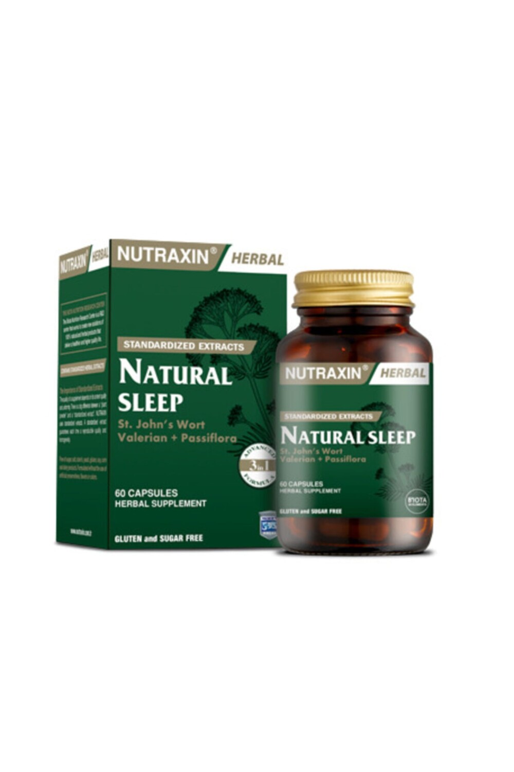 

Nutraxin Стеклянная бутылка Natural Sleep 60 капсул