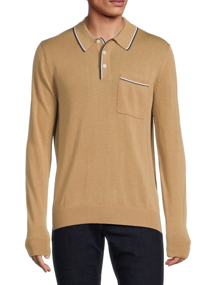 

Свитер-поло с длинными рукавами Saks Fifth Avenue, цвет Camel