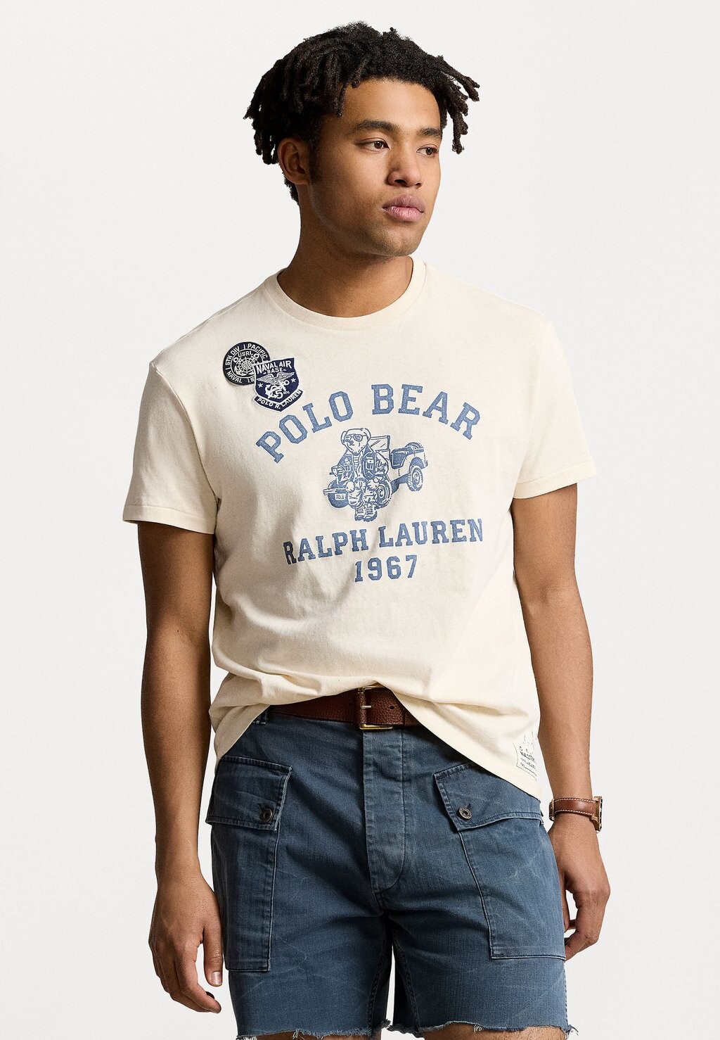 

Футболка с принтом Short Sleeve Polo Ralph Lauren, цвет deckwash white