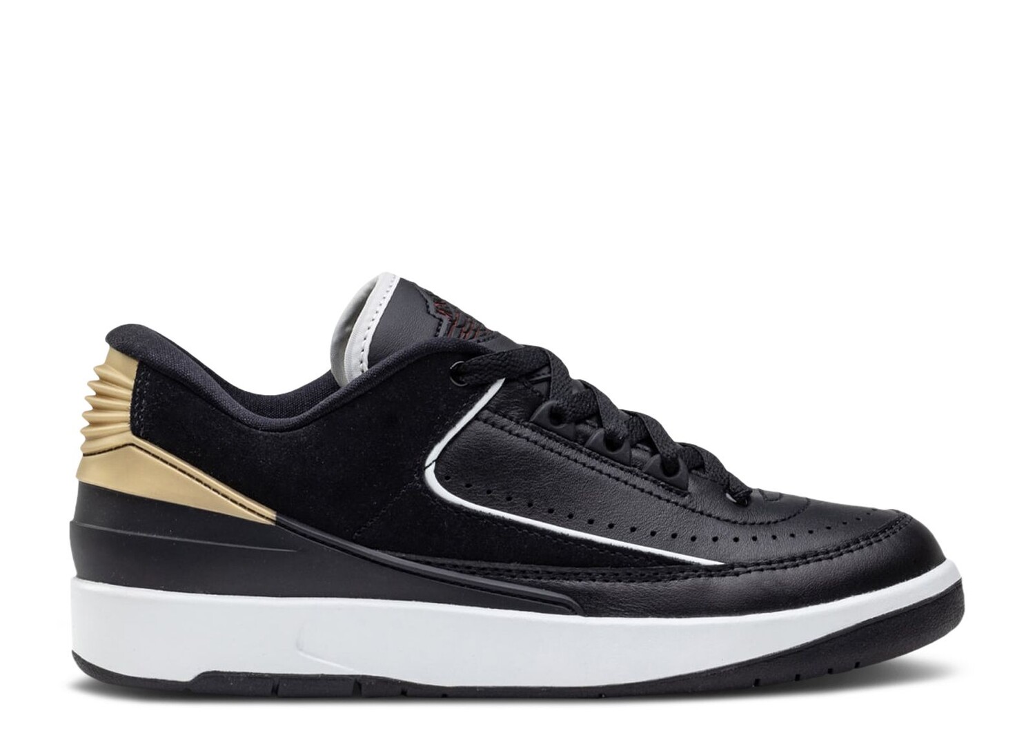

Кроссовки Air Jordan Wmns Air Jordan 2 Retro Low 'Black Metallic Gold', черный