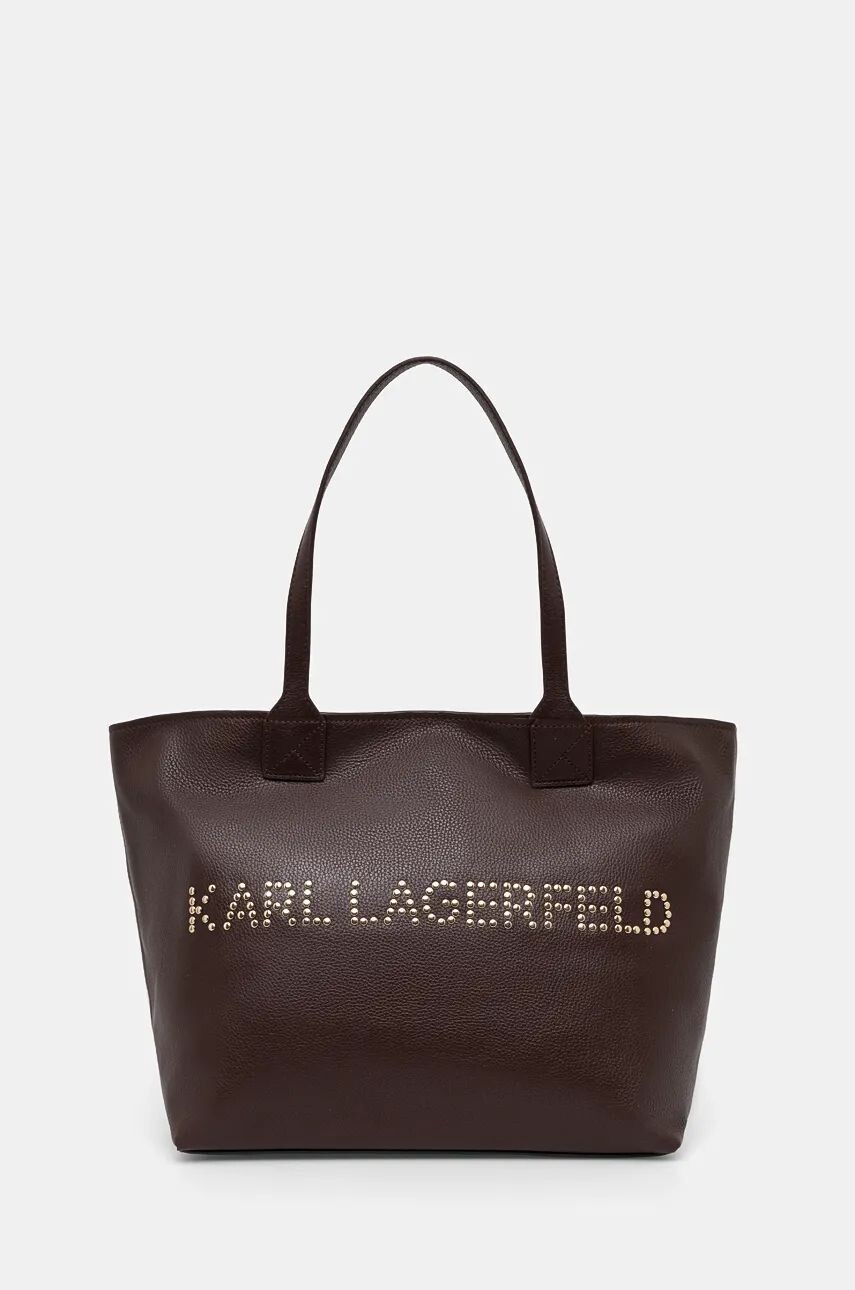 

Кожаная сумочка Карла Лагерфельда Karl Lagerfeld, коричневый