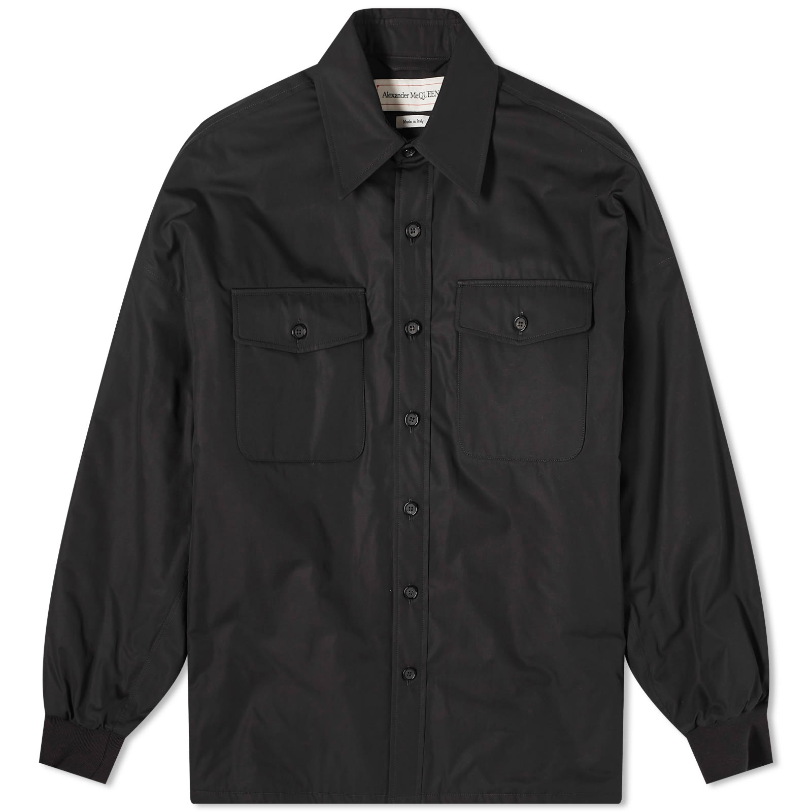 цена Рубашка Alexander Mcqueen Padded Seal Logo Overshirt, черный
