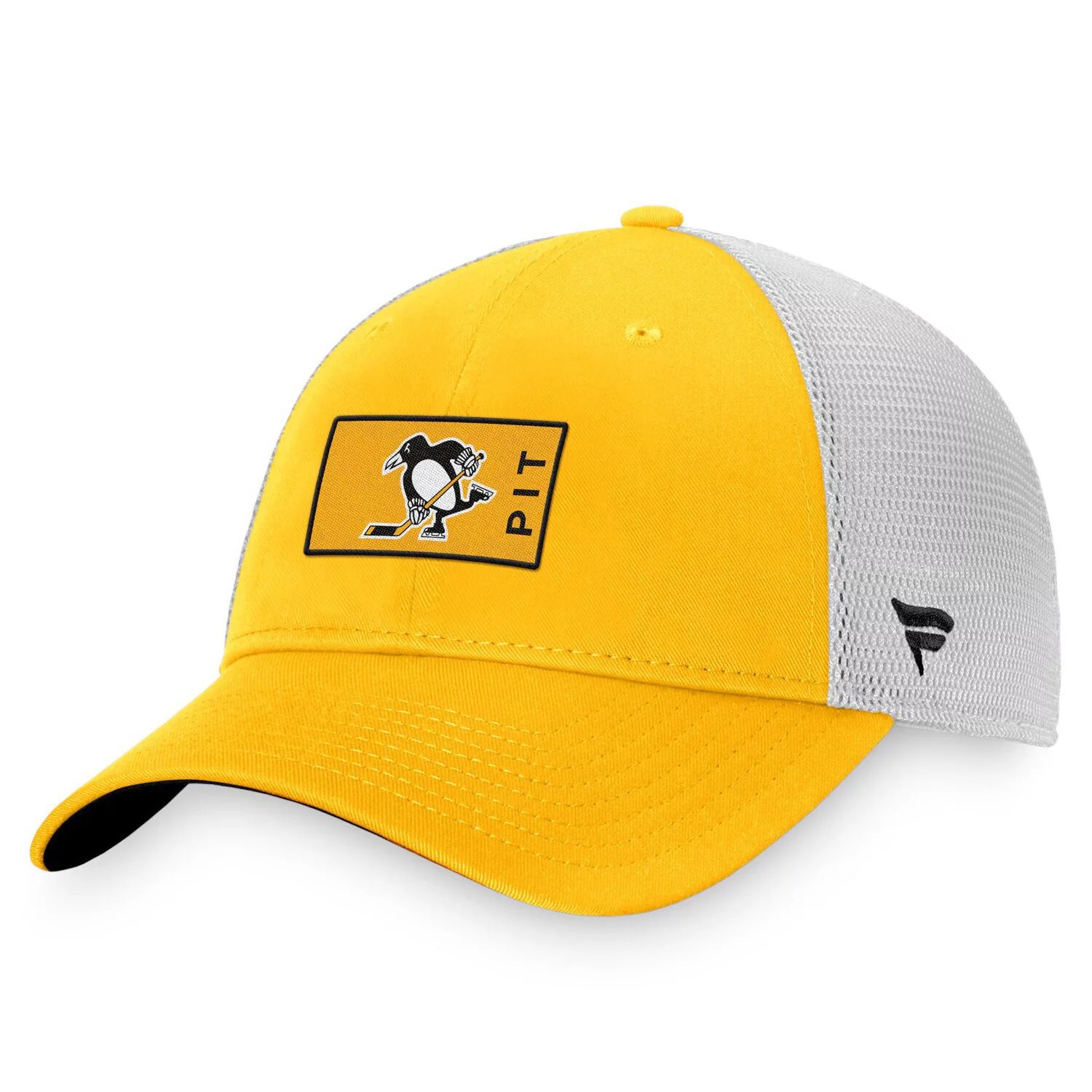 цена Мужская золотисто-белая фирменная кепка Fanatics Pittsburgh Penguins Authentic Pro Trucker Snapback