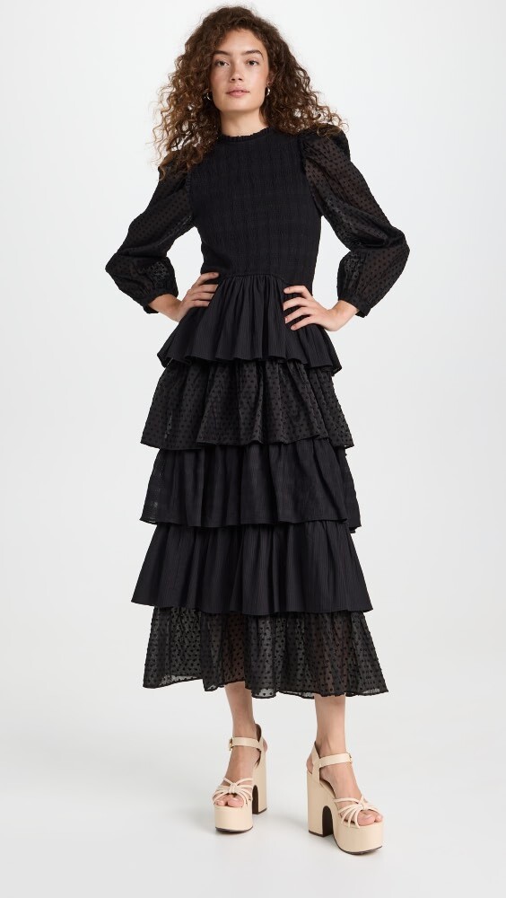 

Платье Alix of Bohemia Shelby Noir Ruffle, черный