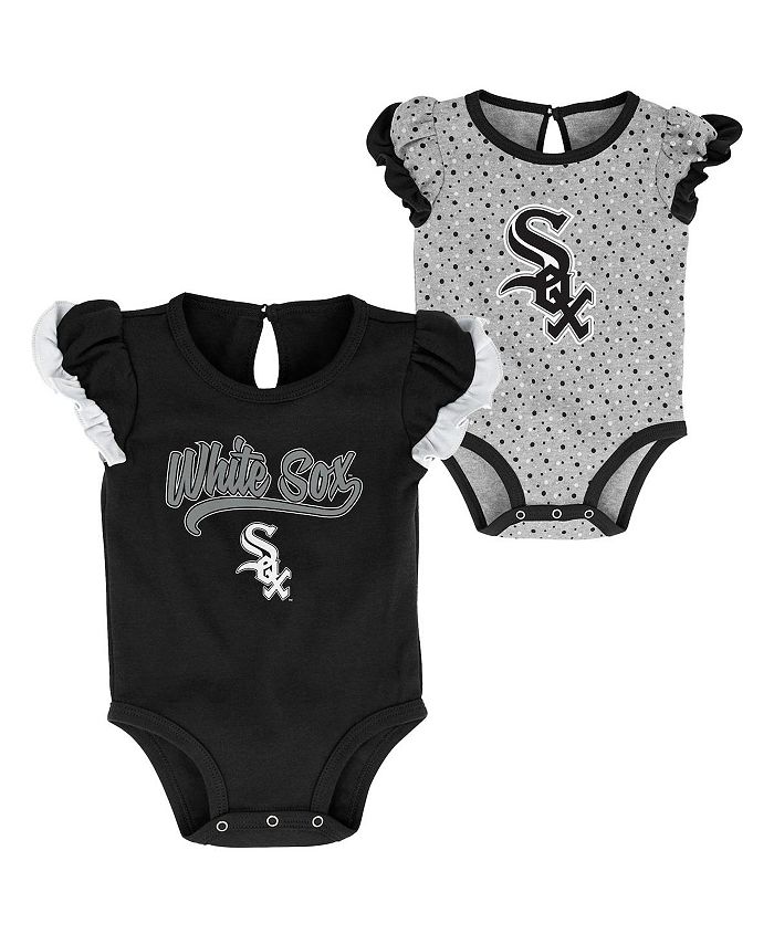 Комплект боди черного и серого цвета Chicago White Sox Scream and Shout для новорожденных Outerstuff, черный/меланжево-серый