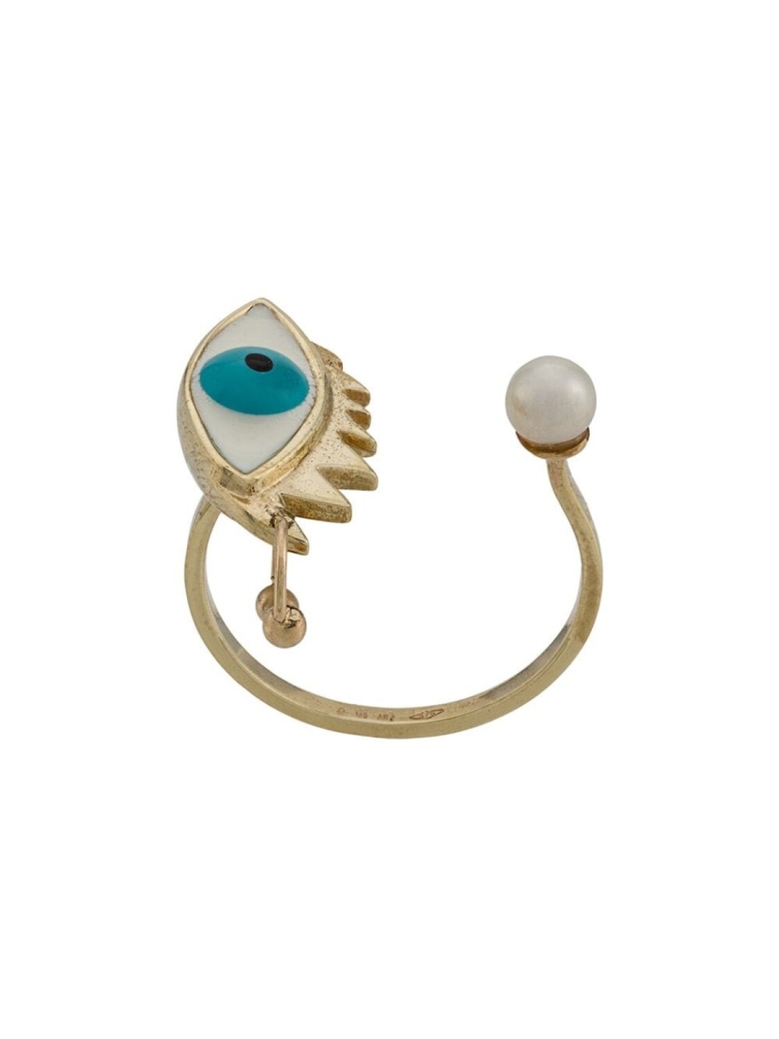 

Золотое кольцо Eye Piercing с жемчугом и эмалью Delfina Delettrez, золотой