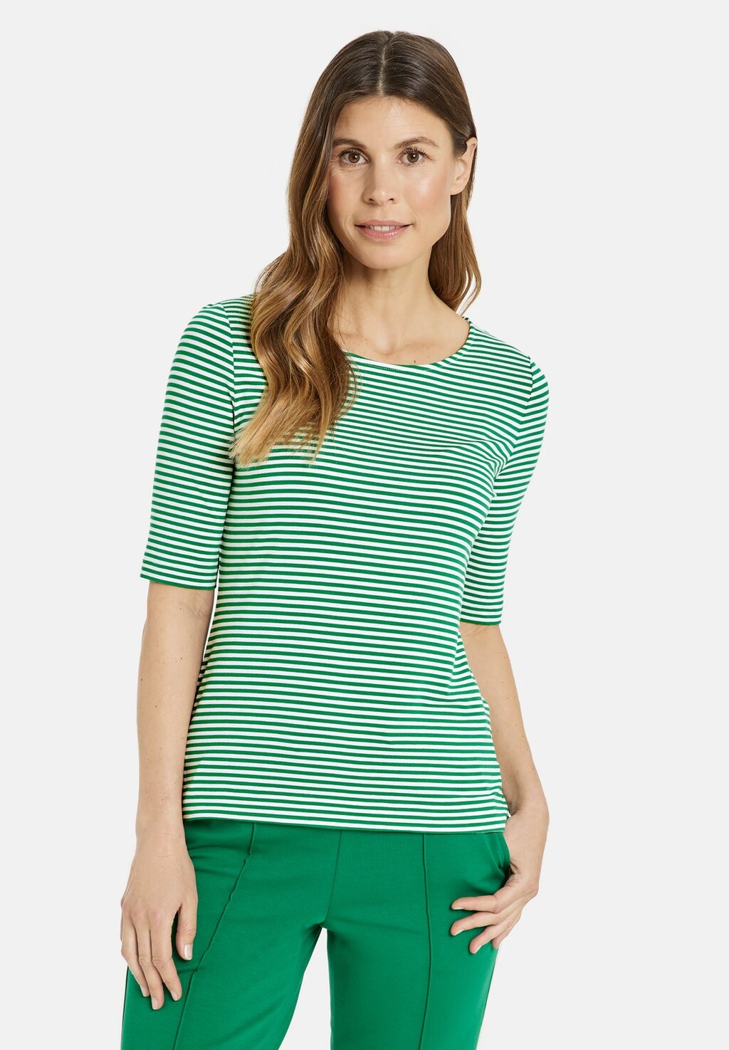

Футболка с принтом 1/2 ARM GERINGELTES HALBARM Gerry Weber, цвет vibr green offwhite stripes