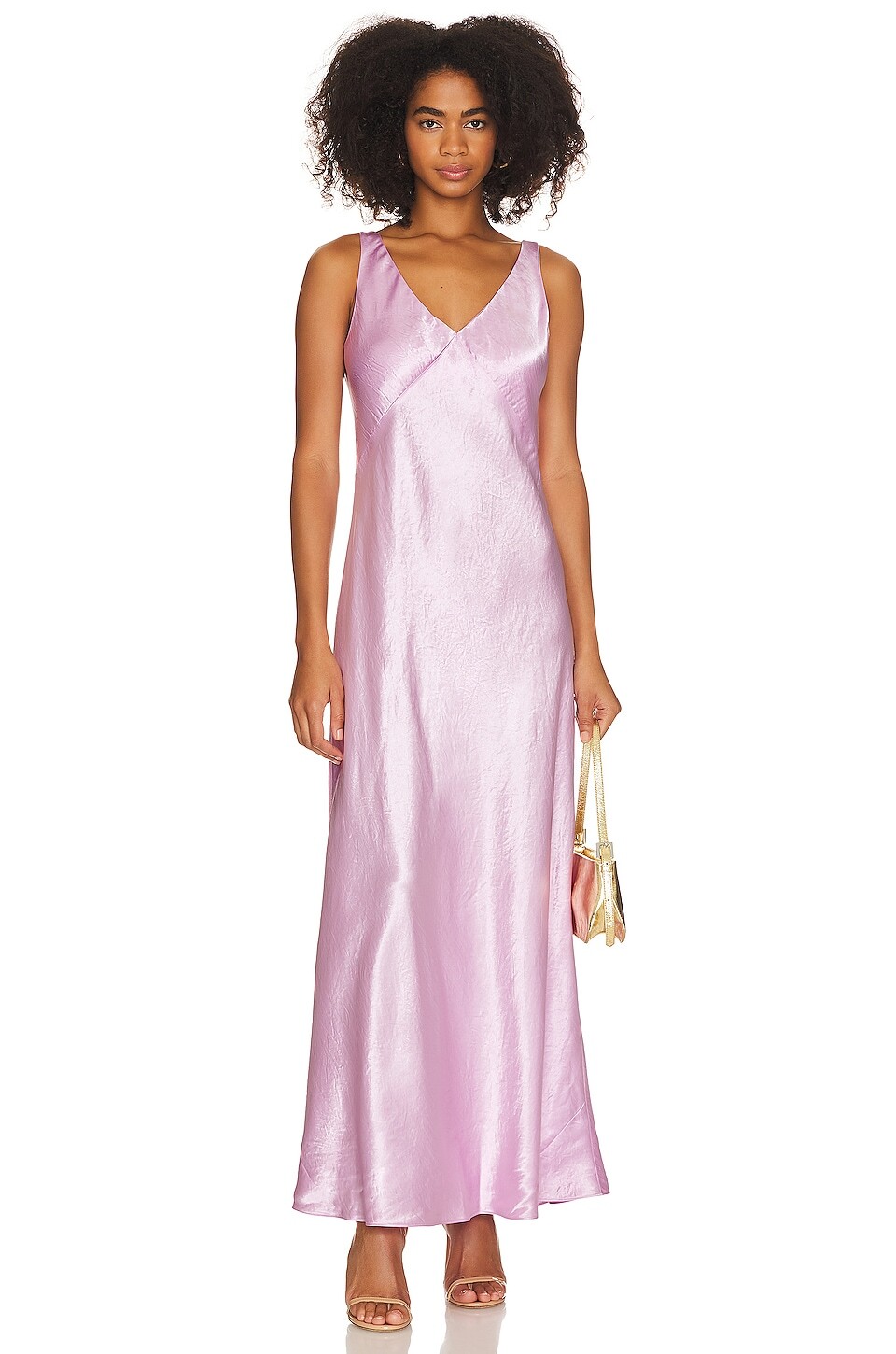 

Платье макси Vince V-neck Maxi Slip Dress, цвет Petal Nectar