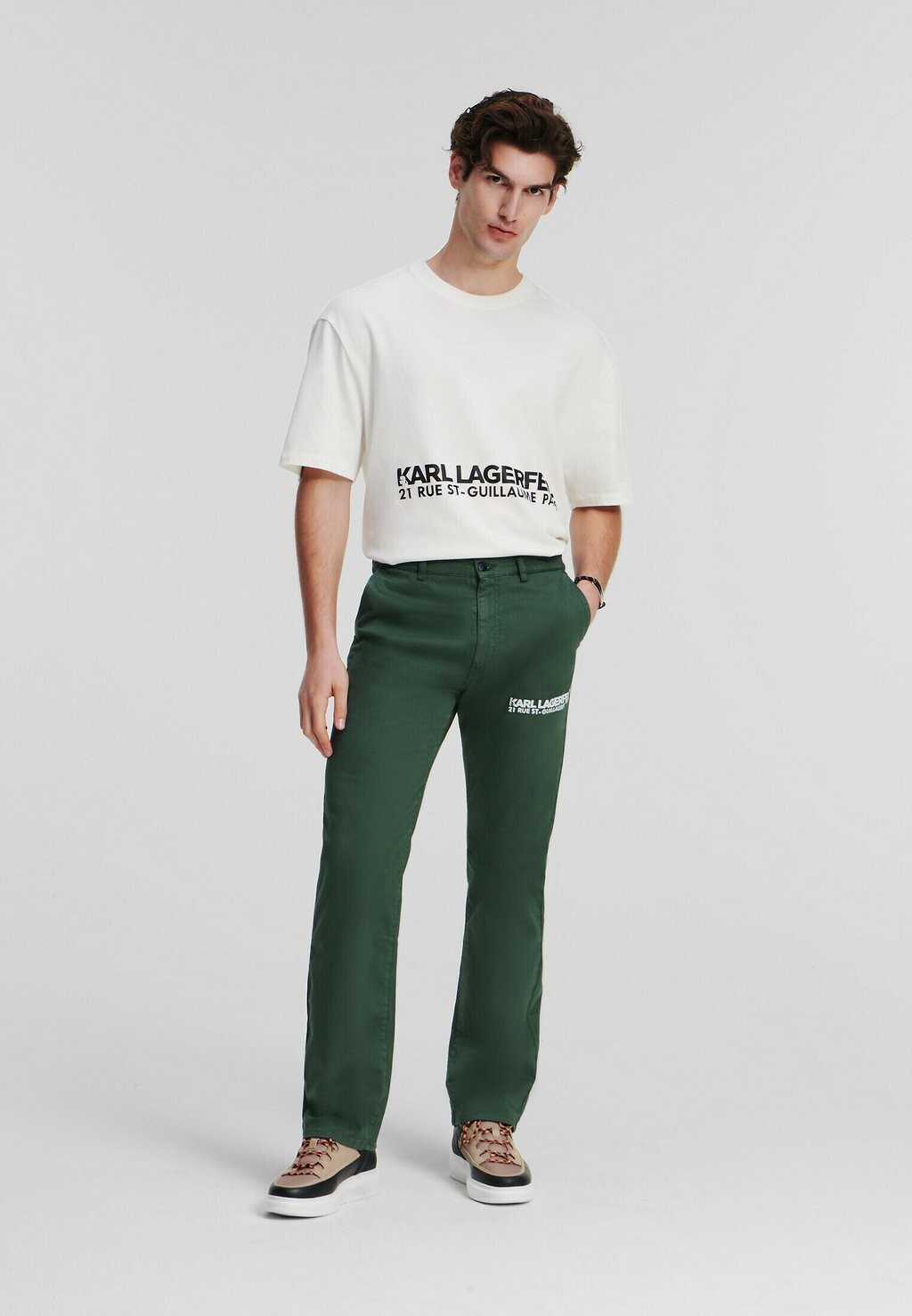 

Брюки RUE ST GUILLAUME WASHED KARL LAGERFELD, винтажный зеленый, стираный
