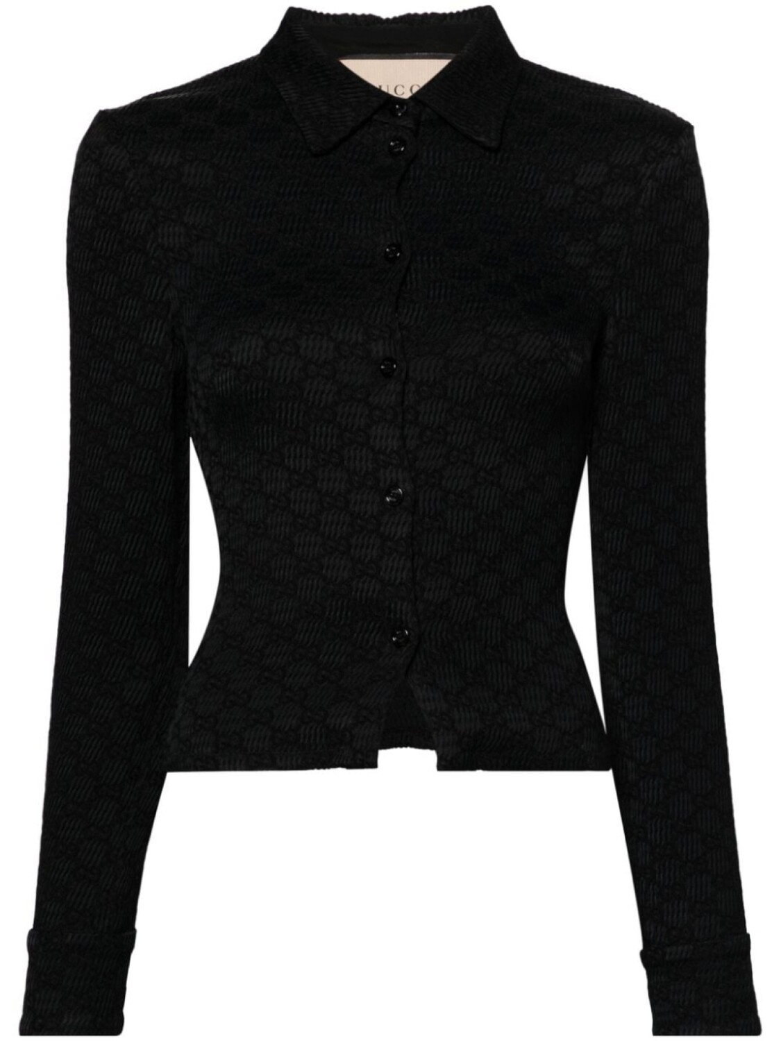 

Gucci жаккардовая рубашка с жатым эффектом, черный