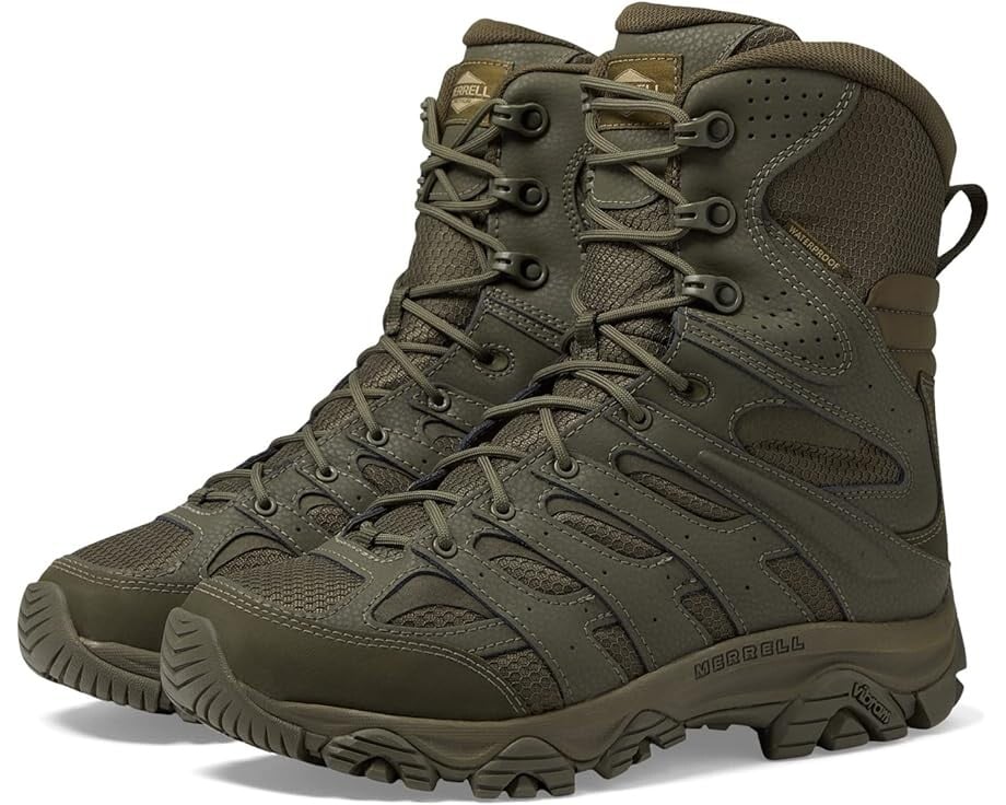 

Ботинки Merrell Work Moab 3 8" Tactical Zip Wp, цвет Dark Olive