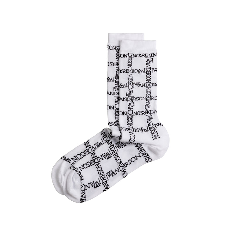 

Носки Jw Anderson Logo Grid Long Socks JW Anderson, белый