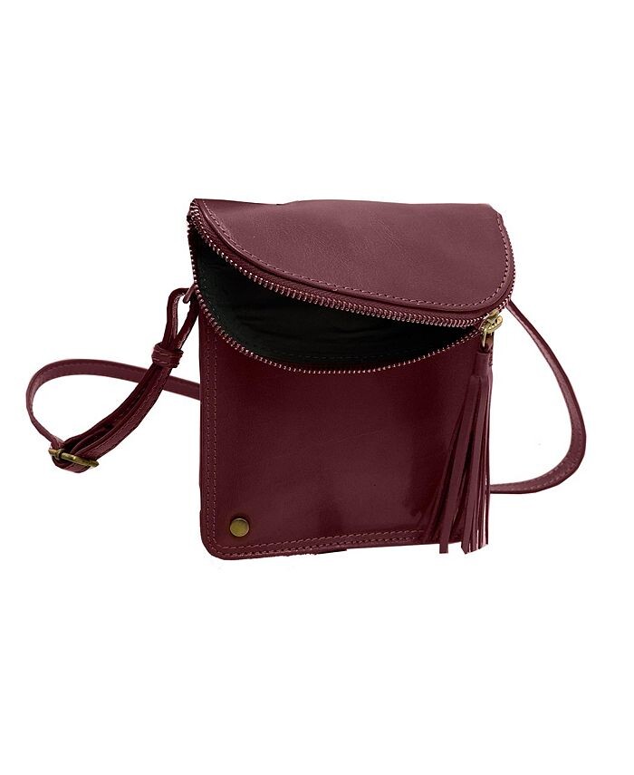 

Мобильная кожаная сумка XBody Hadaki, цвет Burgundy