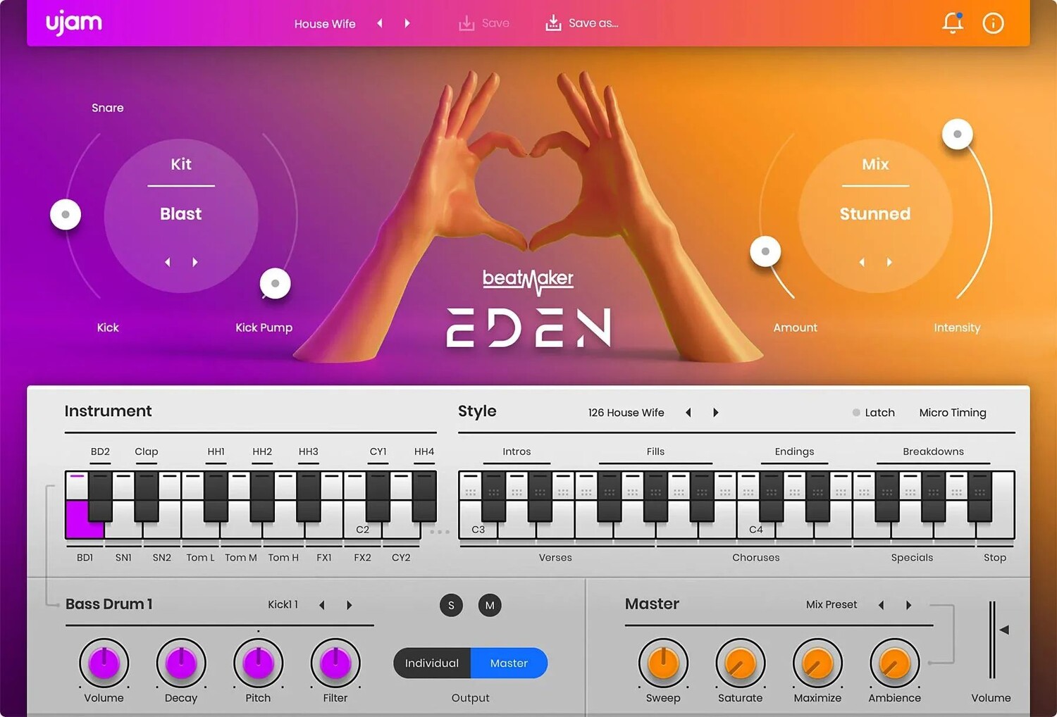 

UJAM Beatmaker Eden 2 Программное обеспечение для создания битов EDM