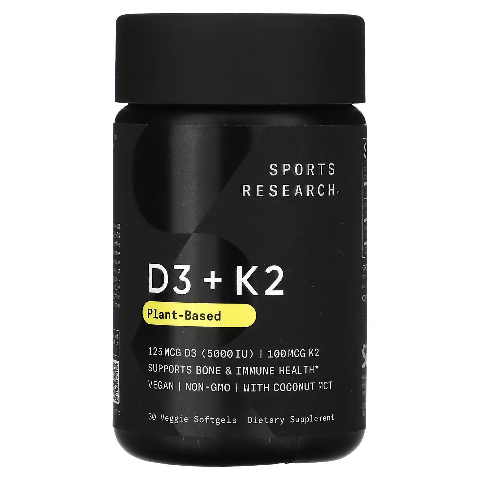 Пищевая добавка Sports Research D3 + K2 на растительной основе, 30 растительных мягких таблеток
