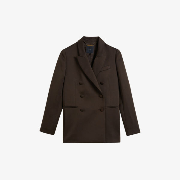 

Двубортный атласный пиджак Seraph Ted Baker, коричневый