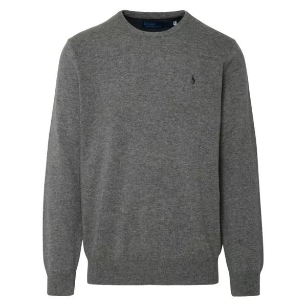 Свитер grey wool sweater Polo Ralph Lauren, серый