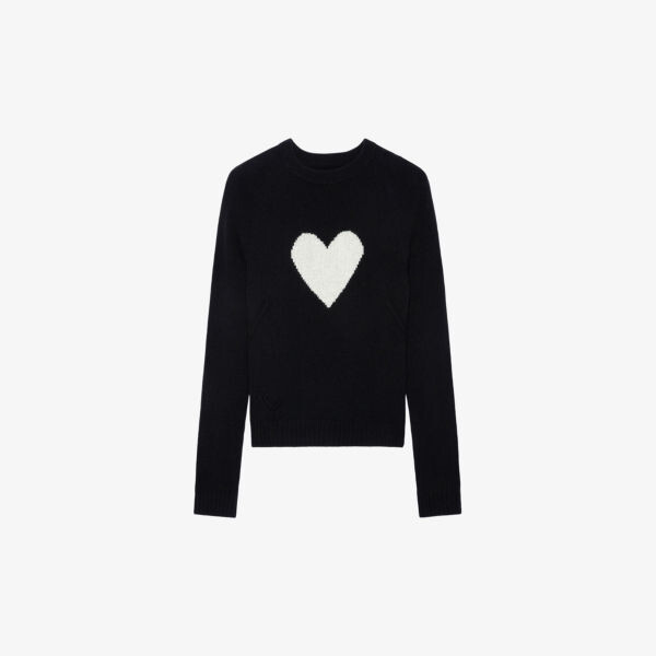 

Кашемировый джемпер Lili с интарсией в форме сердца Zadig&Voltaire, цвет noir