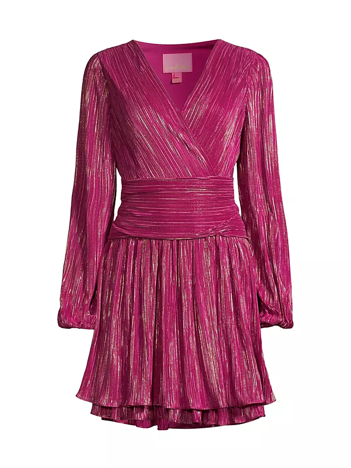 Мини-платье Jessamie с металлизированными рюшами Lilly Pulitzer, цвет mulberry foil