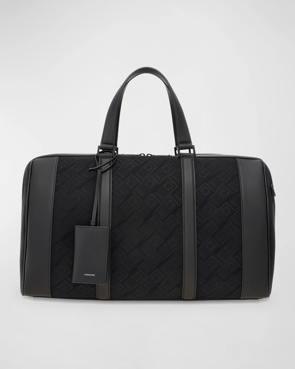

Мужская спортивная сумка из жаккарда и кожи Ferragamo, цвет Nero