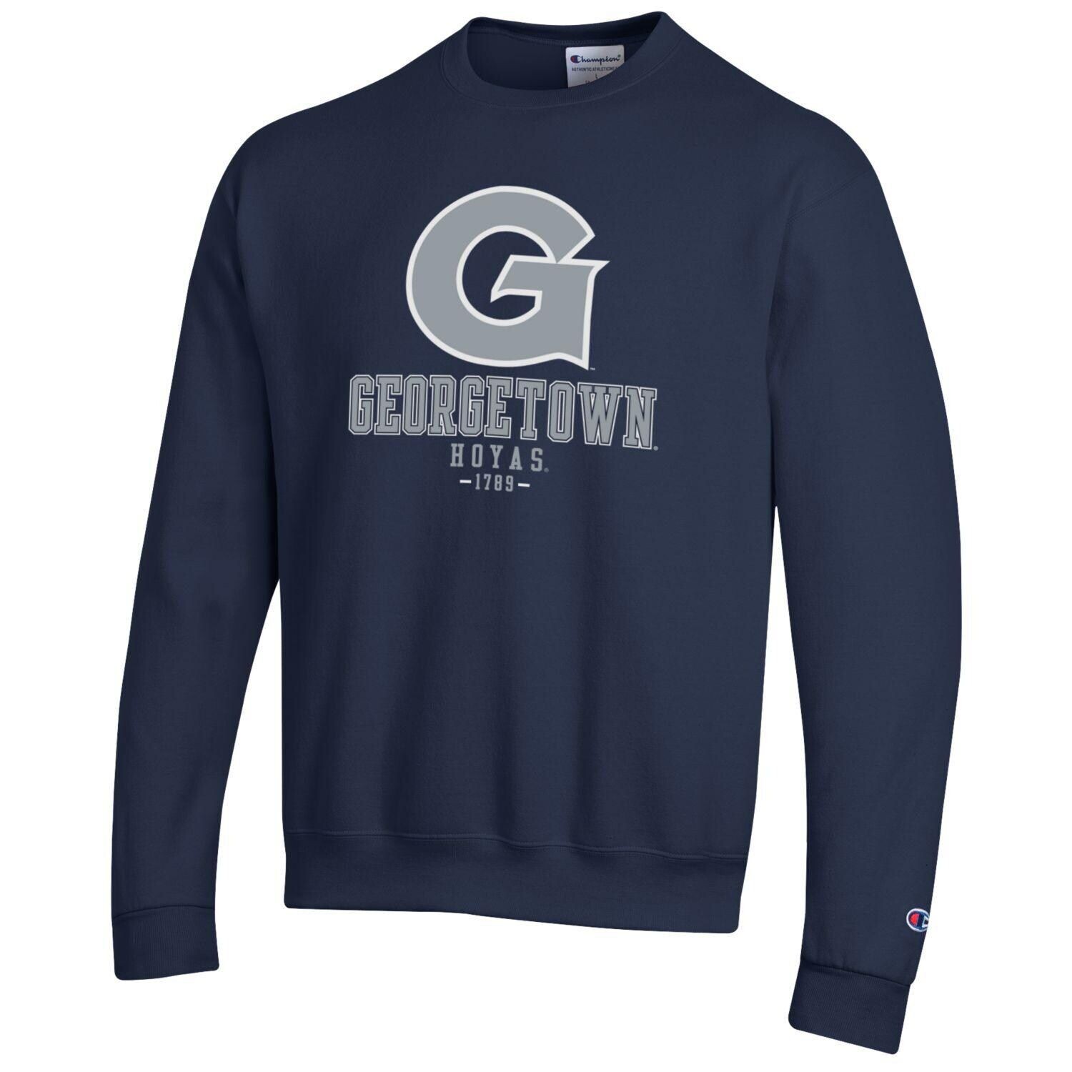 

Мужской темно-синий пуловер-толстовка Georgetown Hoyas Team Stack Powerblend Champion