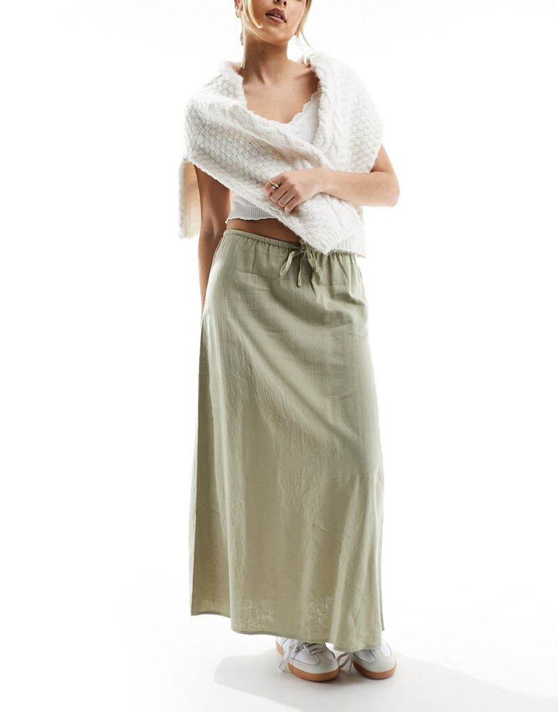 

Свободная юбка макси Cotton On из шалфейного льна Cotton:On