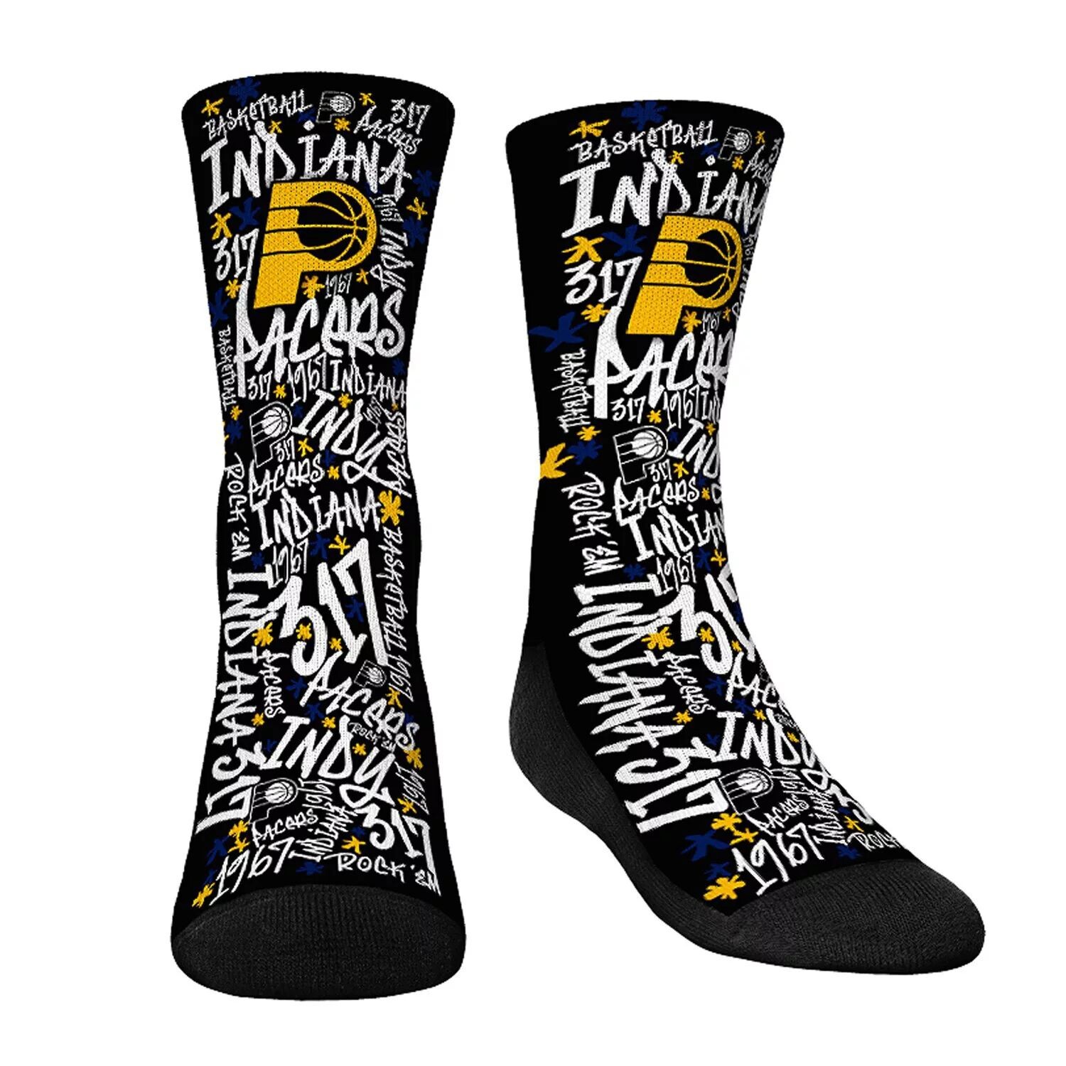 

Молодежные носки Rock Em Носки Indiana Pacers Graffiti Crew Unbranded