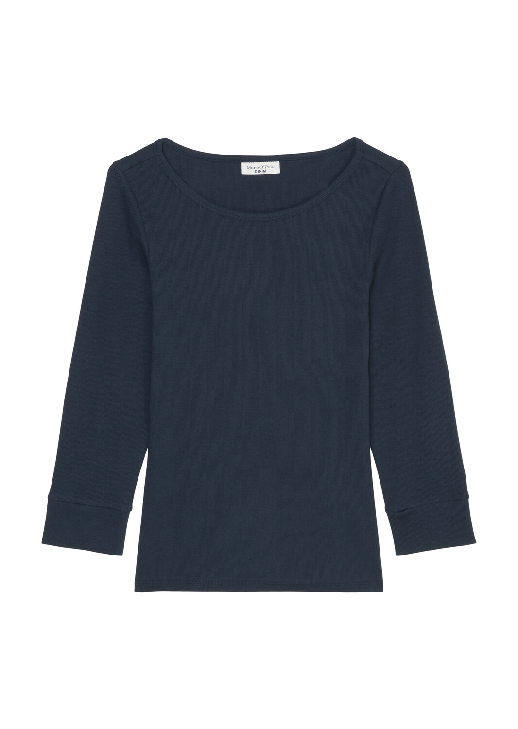 

Рубашка Marc O'Polo Ripp T Shirt mit 3/4 Ärmeln, цвет navy teal