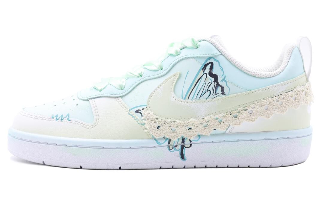

Кроссовки Nike Court Borough Skateboarding Shoes Women's Low-top White, зеленый