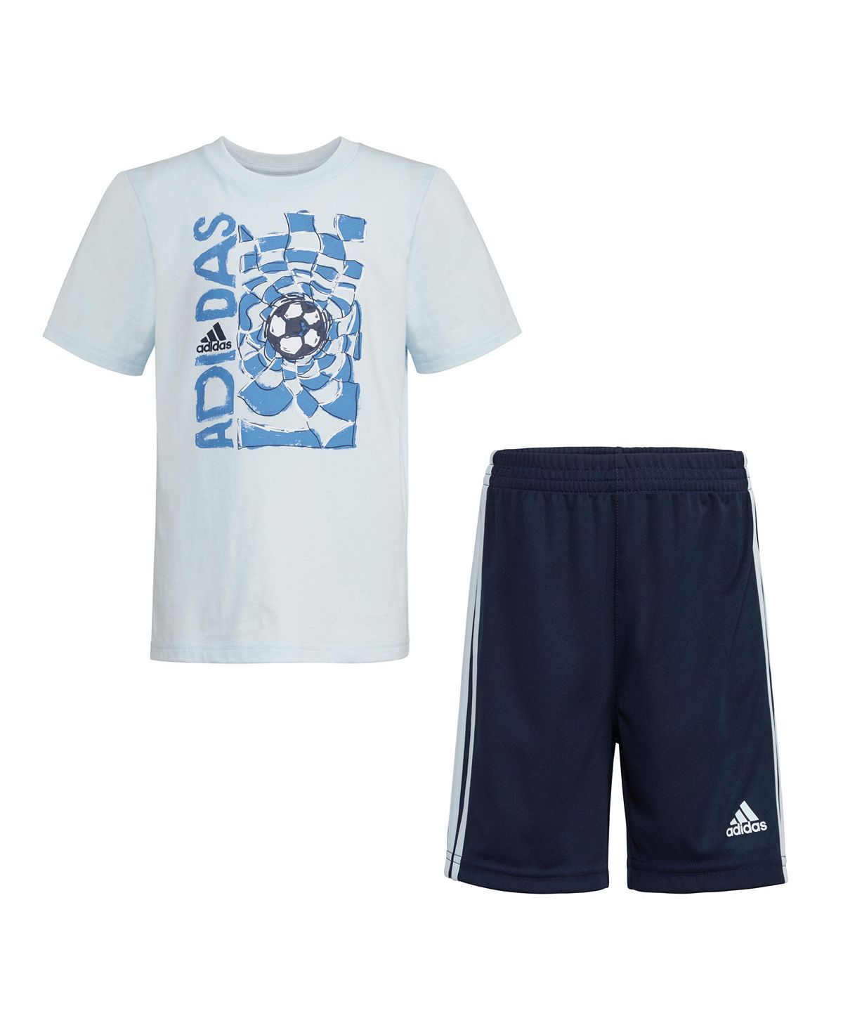 Комплект из хлопковой футболки и шорт с рисунком Little Boys, 2 предмета adidas