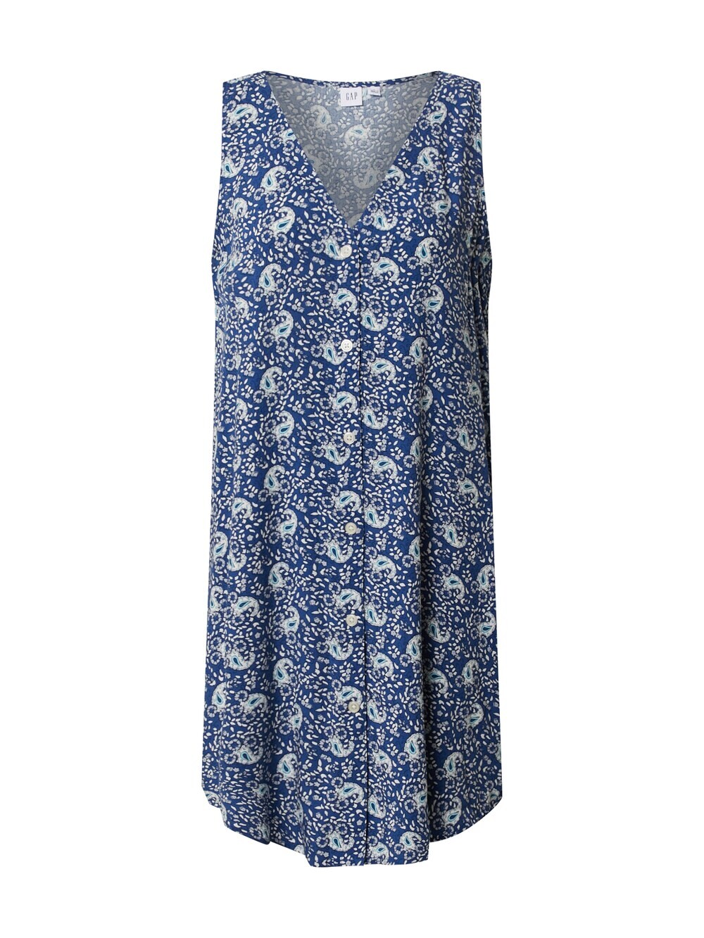 

Платье Gap V-SL BTN SHFT DRESS, дымчато-голубой/голубой