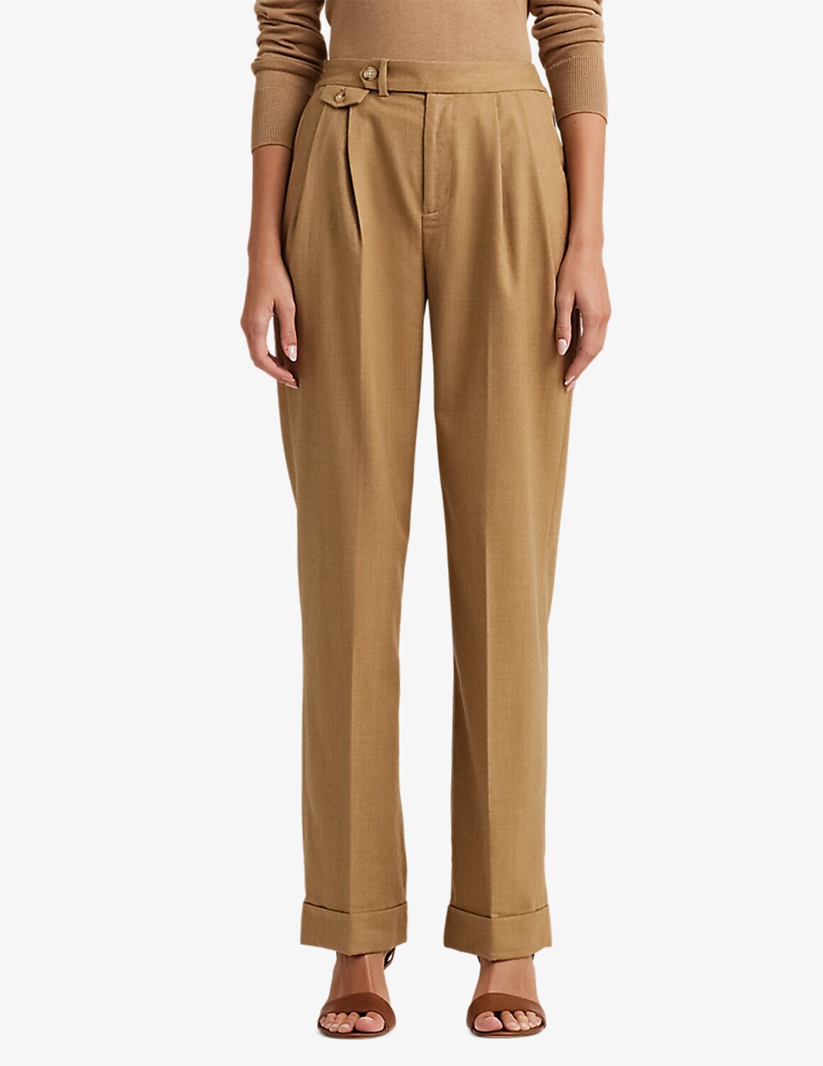

Шерстяные брюки Lauren Ralph Lauren, коричневый