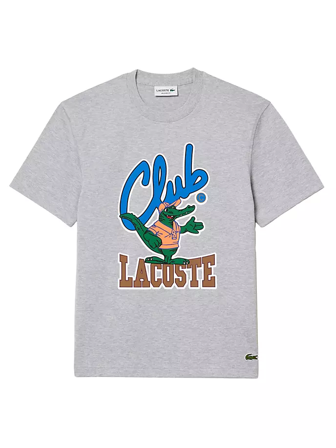 

Футболка Club Lacoste с рисунком Lacoste, серый