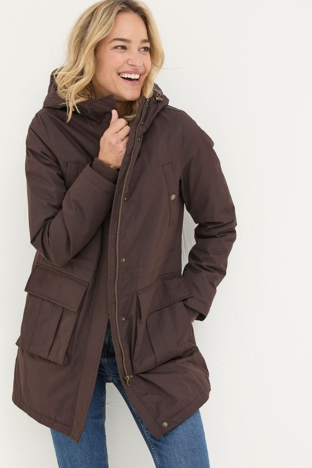

Пальто Fatface petra parka Fat Face, коричневый