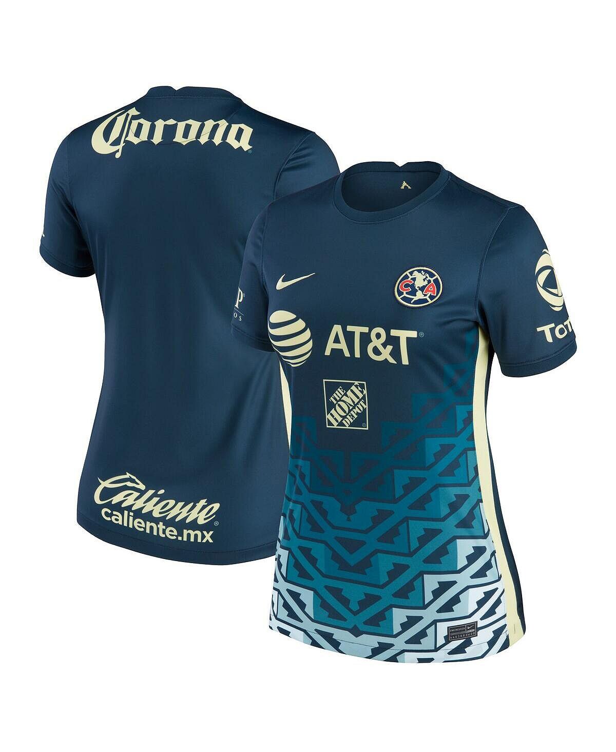 

Женская футболка Navy Club America 2021/22, реплика стадиона на выезде Breathe Stadium Nike, темно-синий