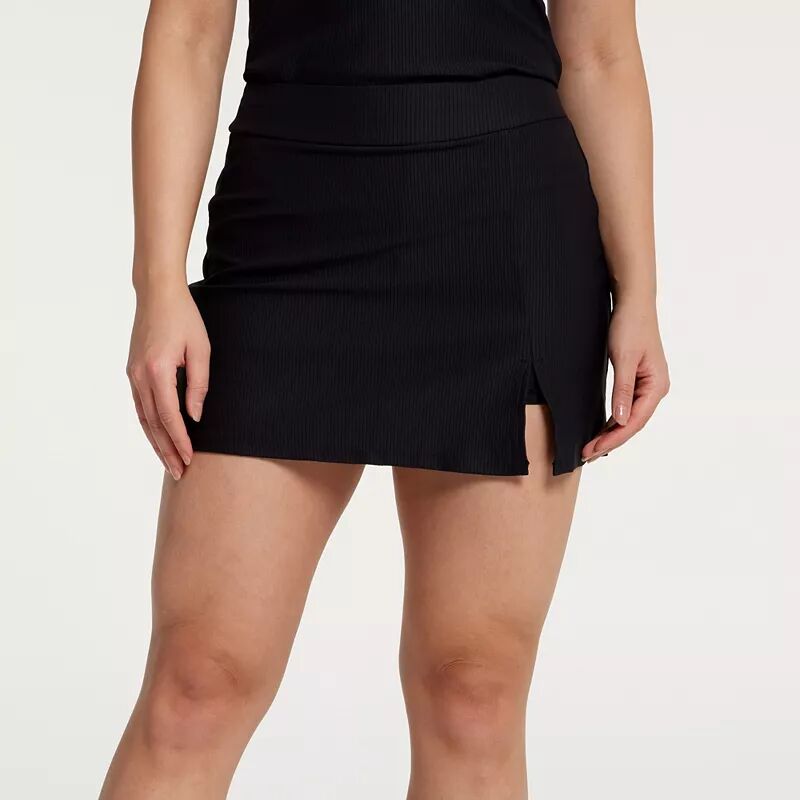Женская юбка для гольфа Calia с разрезом в рубчик, 14 дюймов, черный