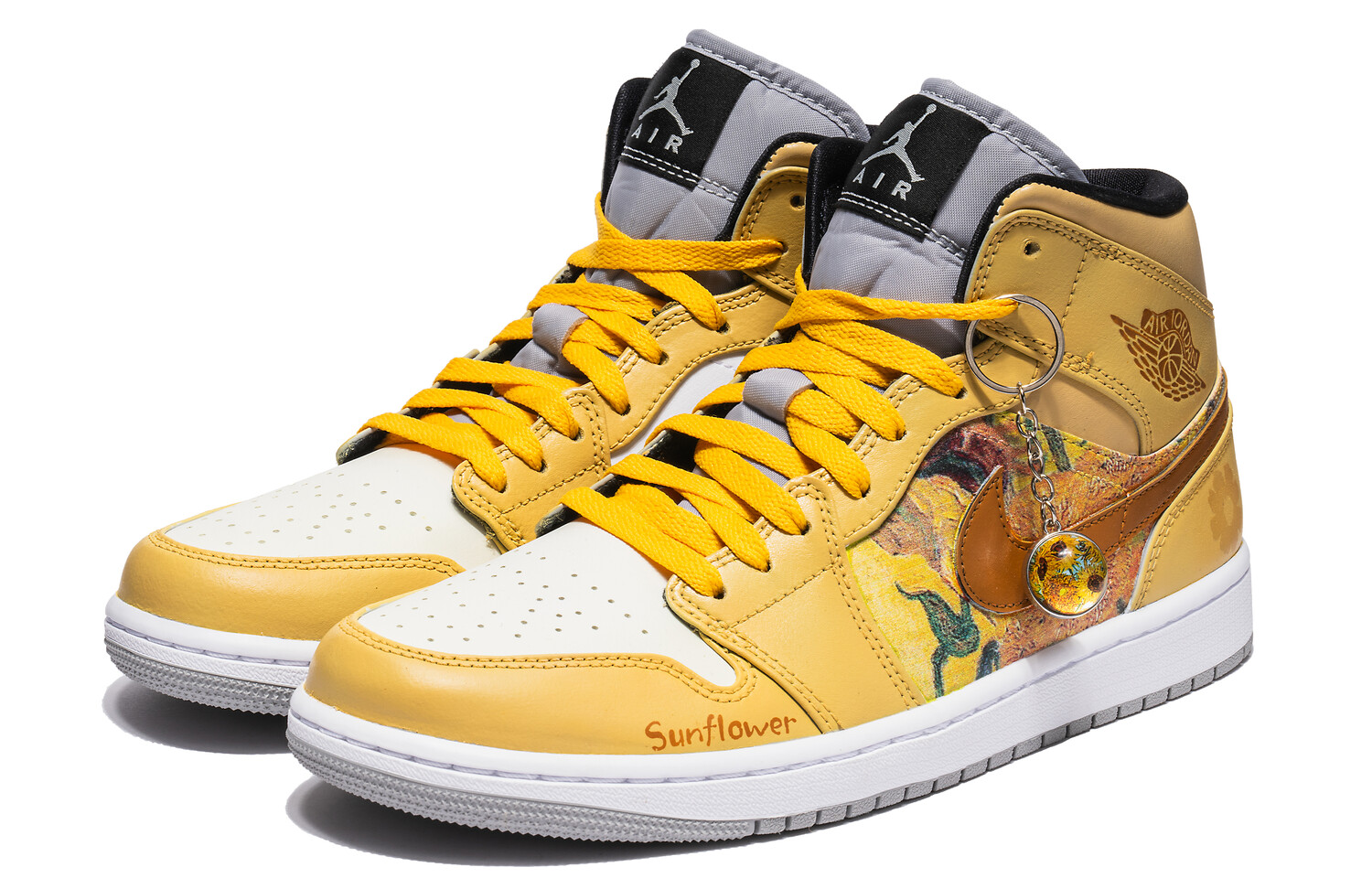 

Кроссовки Air Jordan 1 Vintage Basketball Shoes Men Mid-top Yellow, цвет Sunflower