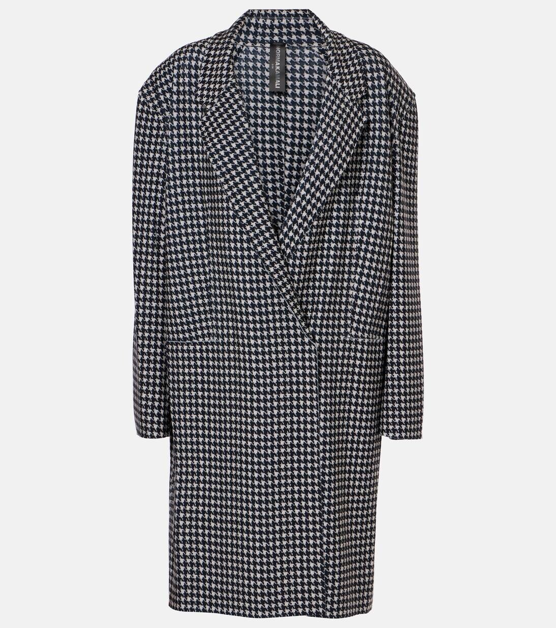 

Двубортное пальто с узором «гусиная лапка» Norma Kamali, цвет large houndstooth