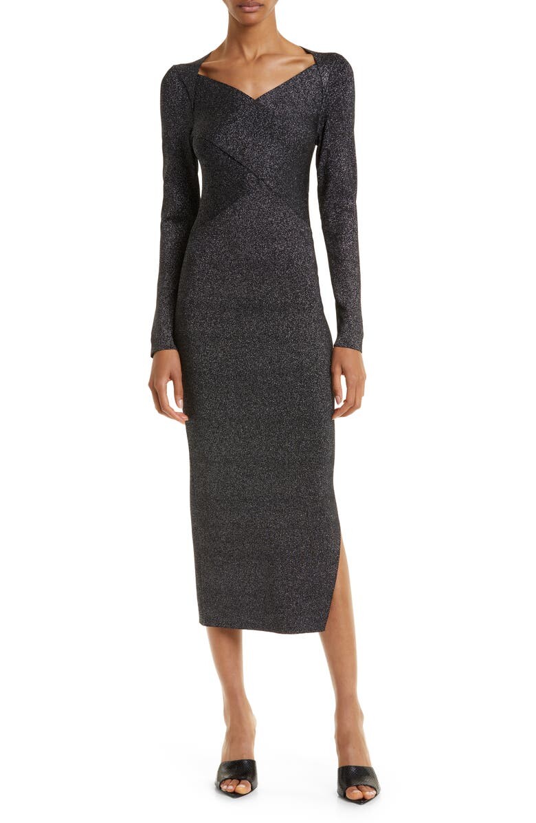 

Платье-свитер Tabytha Metallic с длинными рукавами Body-Con TED BAKER LONDON, черный