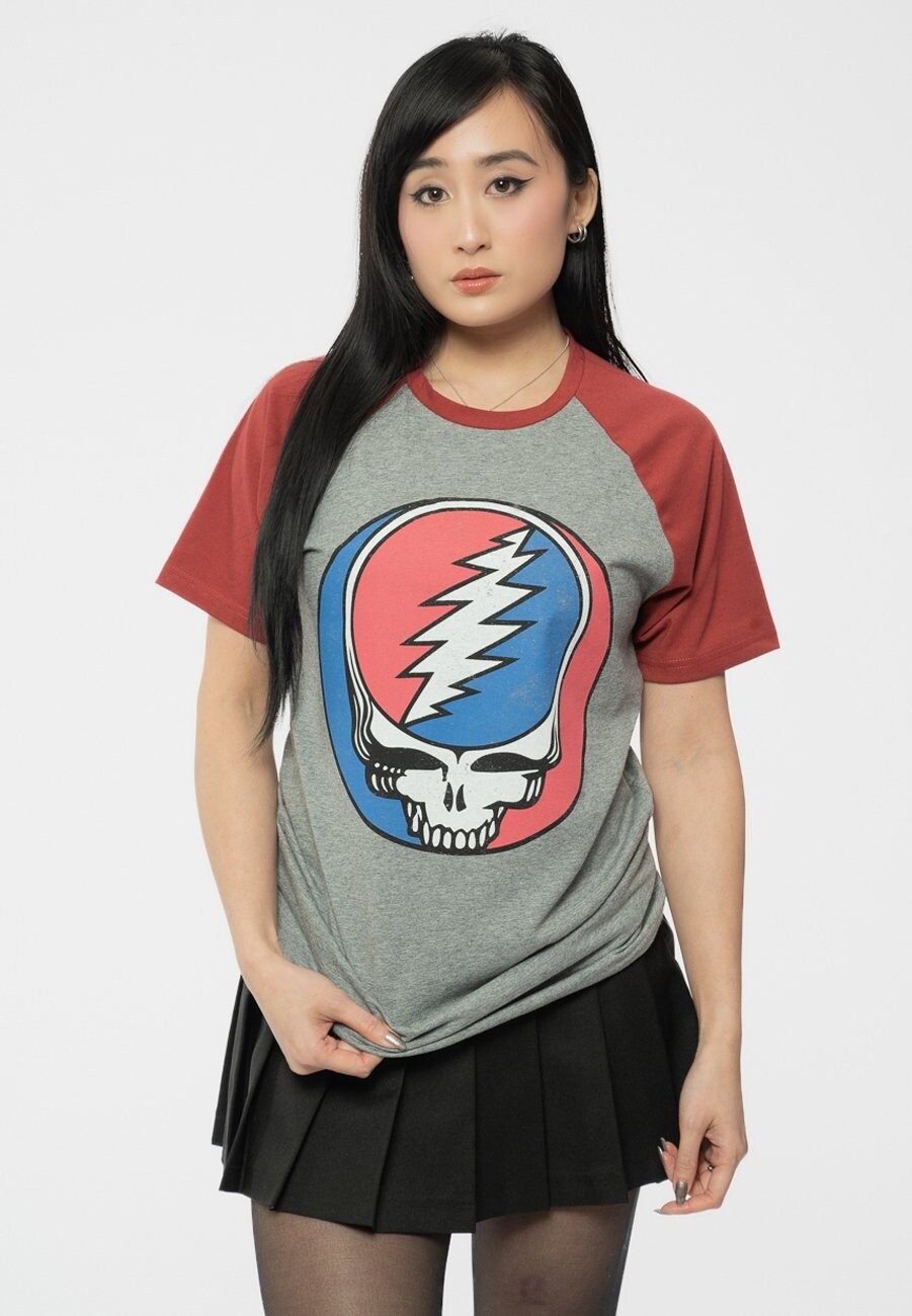 

Футболка с принтом GRATEFUL DEAD STEAL YOUR FACE RAGLAN Paradiso Clothing, серый