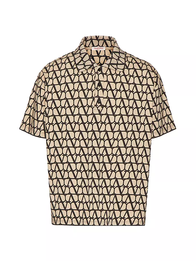 

Хлопковая рубашка-поло с принтом Toile Iconograph Valentino Garavani, черный