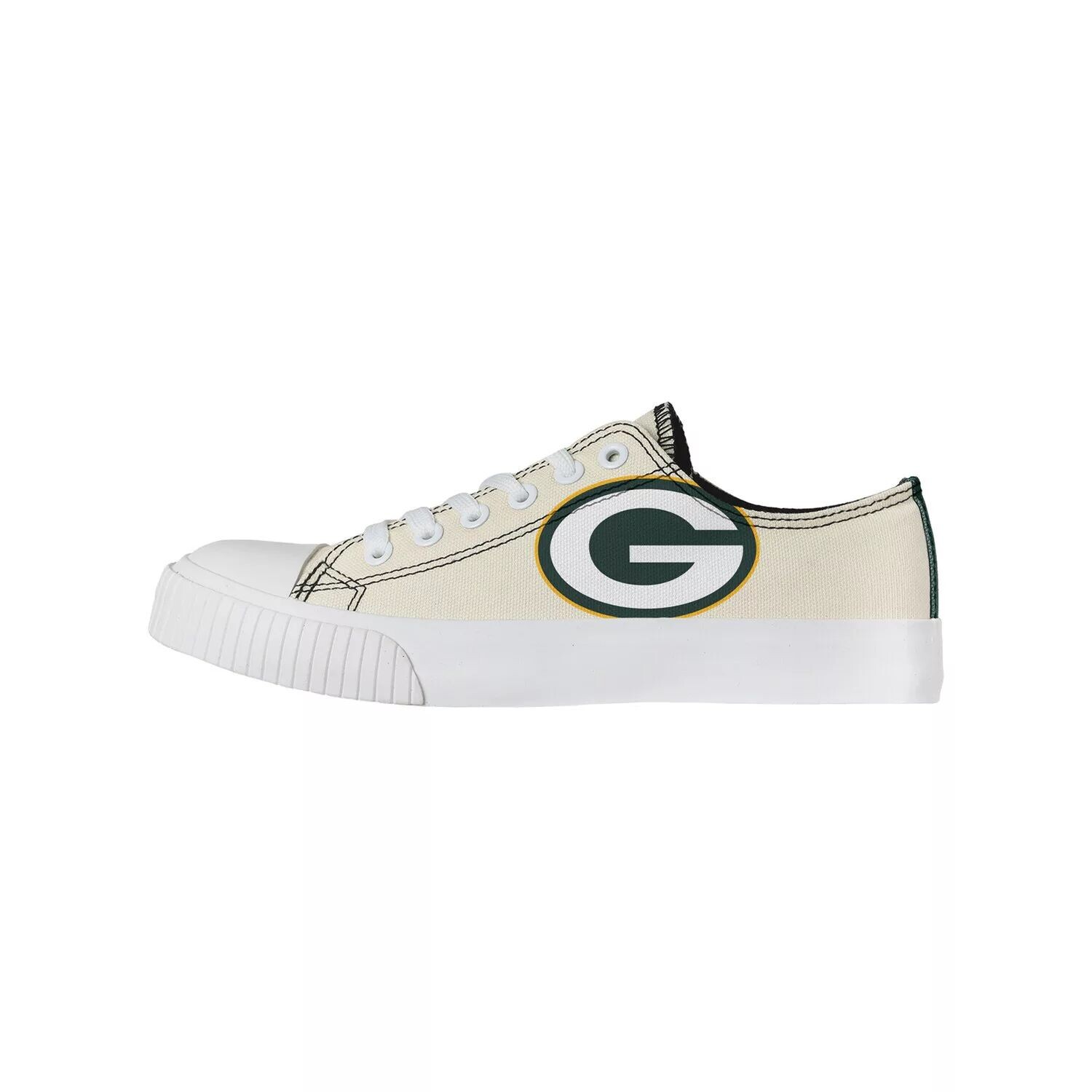 

Женские низкие парусиновые туфли FOCO кремового цвета Green Bay Packers, Бежевый