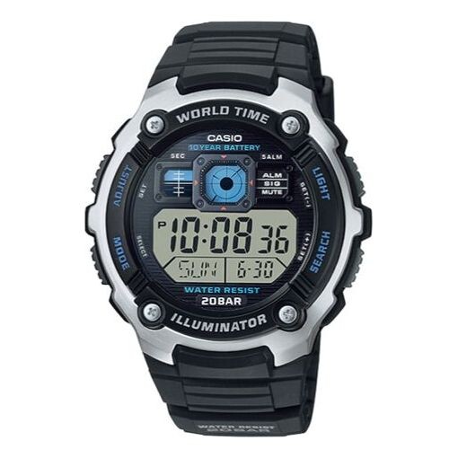 

Часы CASIO Waterproof Quartz Sports Shockproof Mens SilverBlack Digital, черный