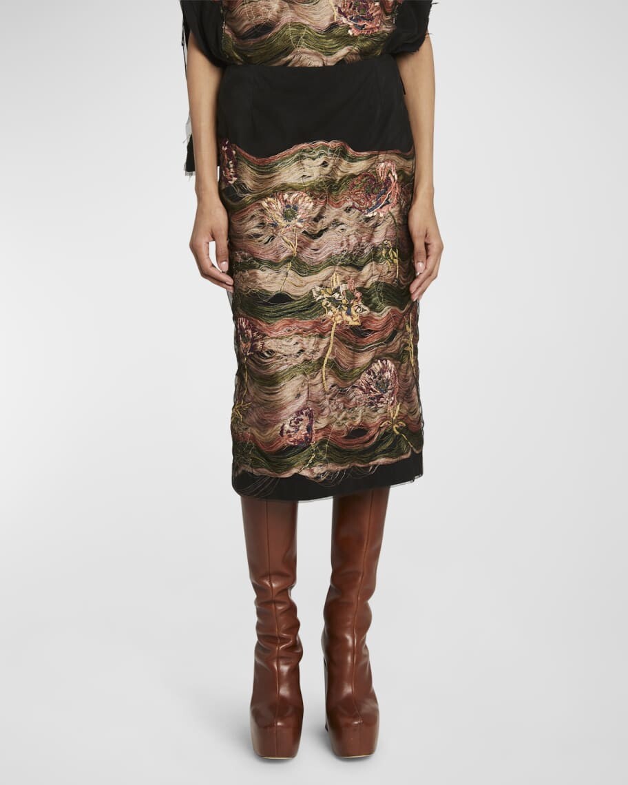 

Юбка миди с вышивкой Salby Dries Van Noten